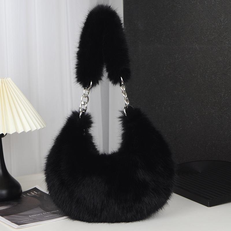 Bags |  Womens Heart Chain Fuzzy Shoulder Bag Accessories Bags