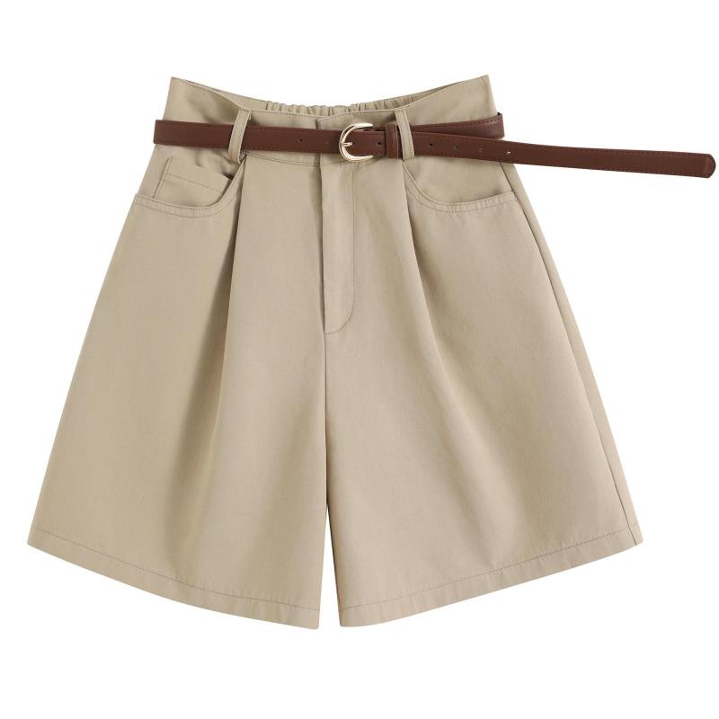 Bottoms |  Womens 100% Cotton Mid Rise Solid Pleated Bermuda Shorts Bottoms Bottoms