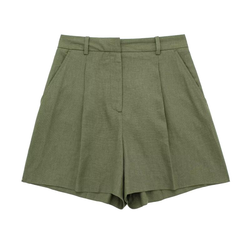 Bottoms |  Womens Cotton-Blend Mid Rise Solid Shorts With Belt Bottoms Bottoms