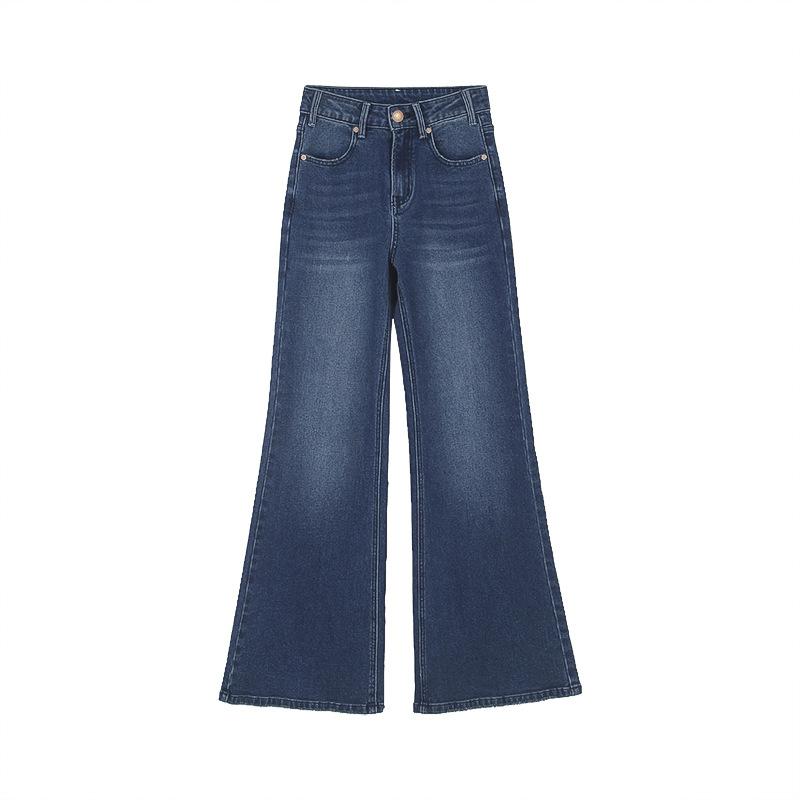 Bottoms |  Womens Denim Mid Rise Solid Wide Leg Jeans Bottoms Bottoms