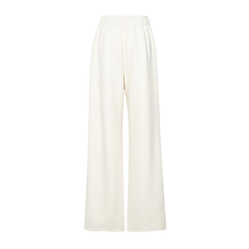 Bottoms |  Womens Elastic Waist Solid Pleated Wide Leg Trousers Bottoms Beige