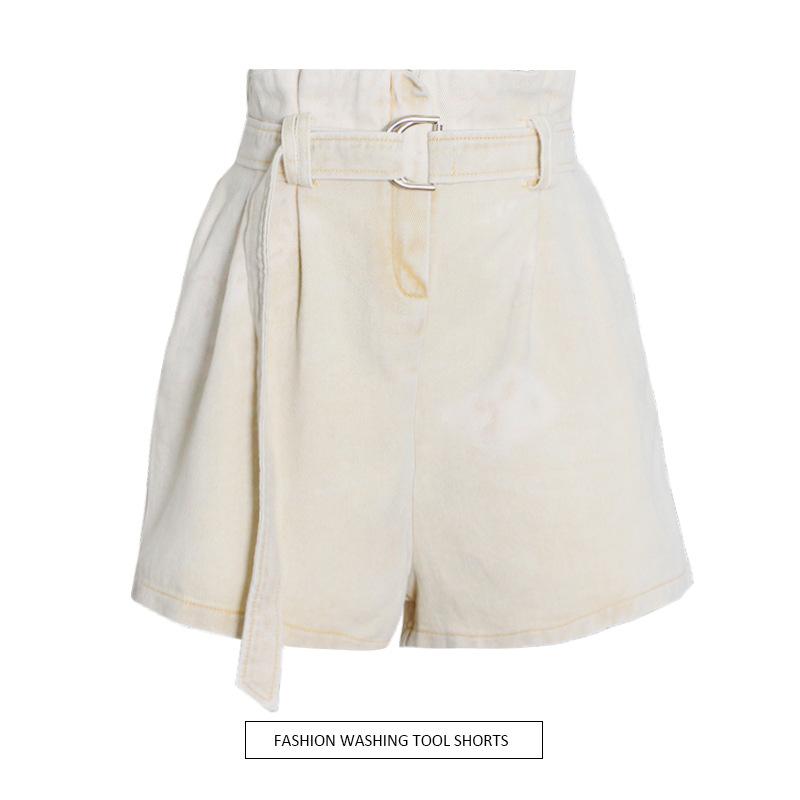 Bottoms |  Womens High Rise Ruffle Trim Solid Shorts With Belt Bottoms Bottoms