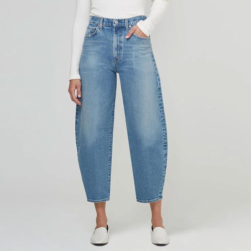 Bottoms |  Womens High Waist Tapered Cropped Jeans Bottoms Bottoms