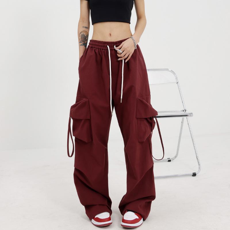 Bottoms |  Womens Mid Rise Knotted Pocket Cargo Pants Bottoms Bottoms