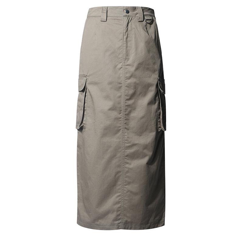 Bottoms |  Womens Mid Rise Solid Knotted Split Cargo Maxi Skirt Bottoms Bottoms