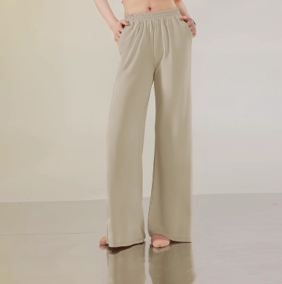 Bottoms |  Womens Mid Rise Solid Pocket Wide Leg Trousers Bottoms Bottoms