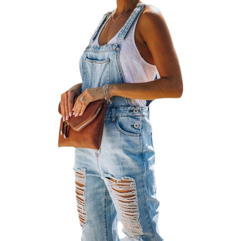 Denim |  Womens Denim Mid Rise Solid Ripped Wide Leg Jeans Clothing Baby Blue