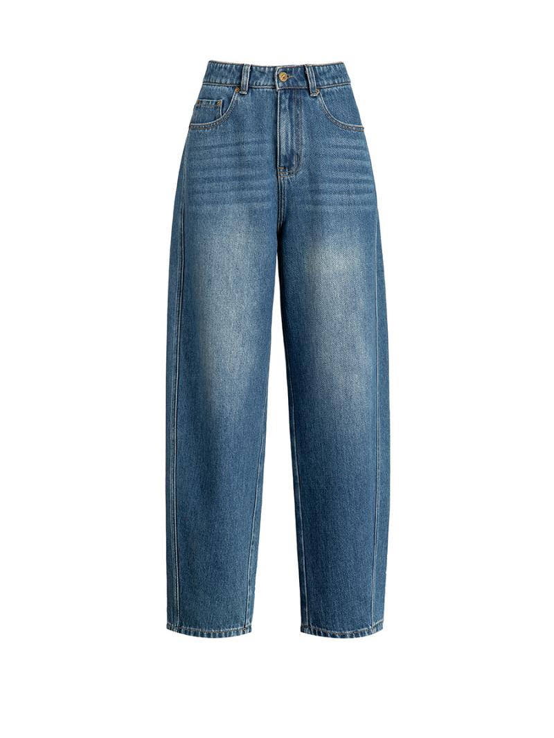 Denim |  Womens Denim Mid Rise Solid Straight Leg Jeans Clothing Blue