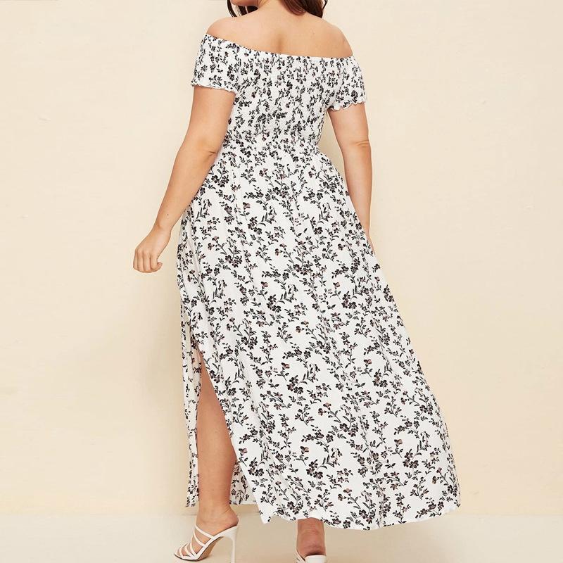 Dresses |  Womens Jacquard Asymmetrical Neck Floral Maxi Dress Clothing Dresses