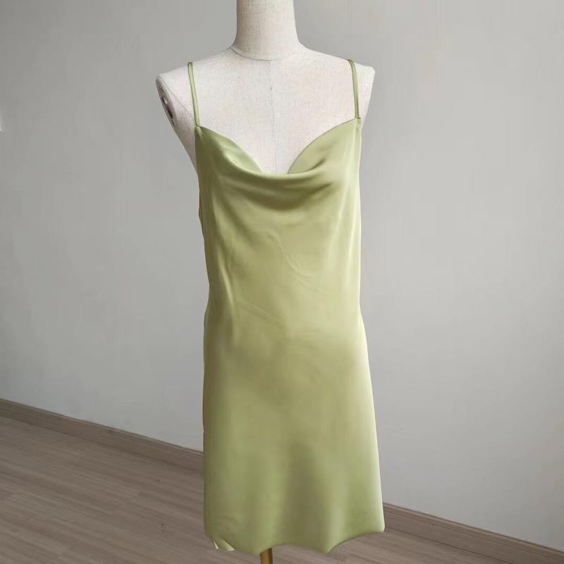 Dresses |  Womens Satin Asymmetrical Hem Cami Dress Clothing Dresses