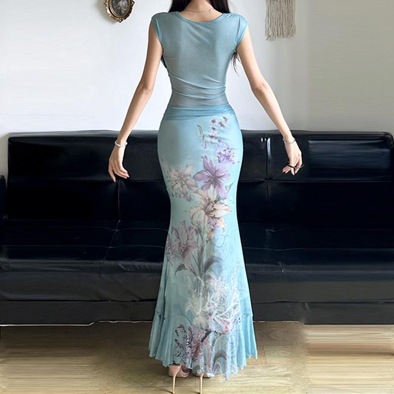 Dresses |  Womens Satin Floral Backless Midi Dress Clothing Dresses