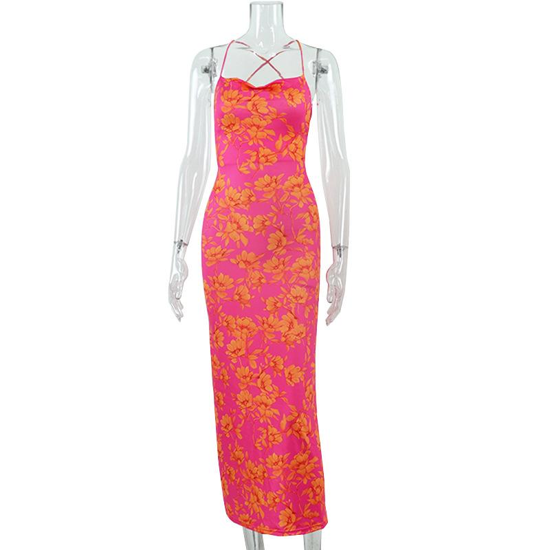 Dresses |  Womens Velvet U-Neckline Floral Maxi Dress Clothing Dresses