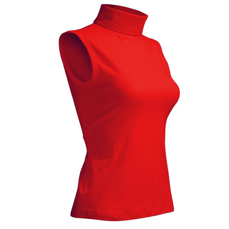 Essentials |  Womens Top De Cuello Alto Doble Capa Sin Mangas Unicolor Clothing Essentials