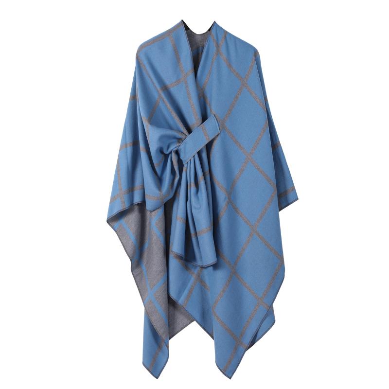 Gloves & Scarves |  Womens Checked Hooded Warm Shawl Accessories Gloves & Scarves