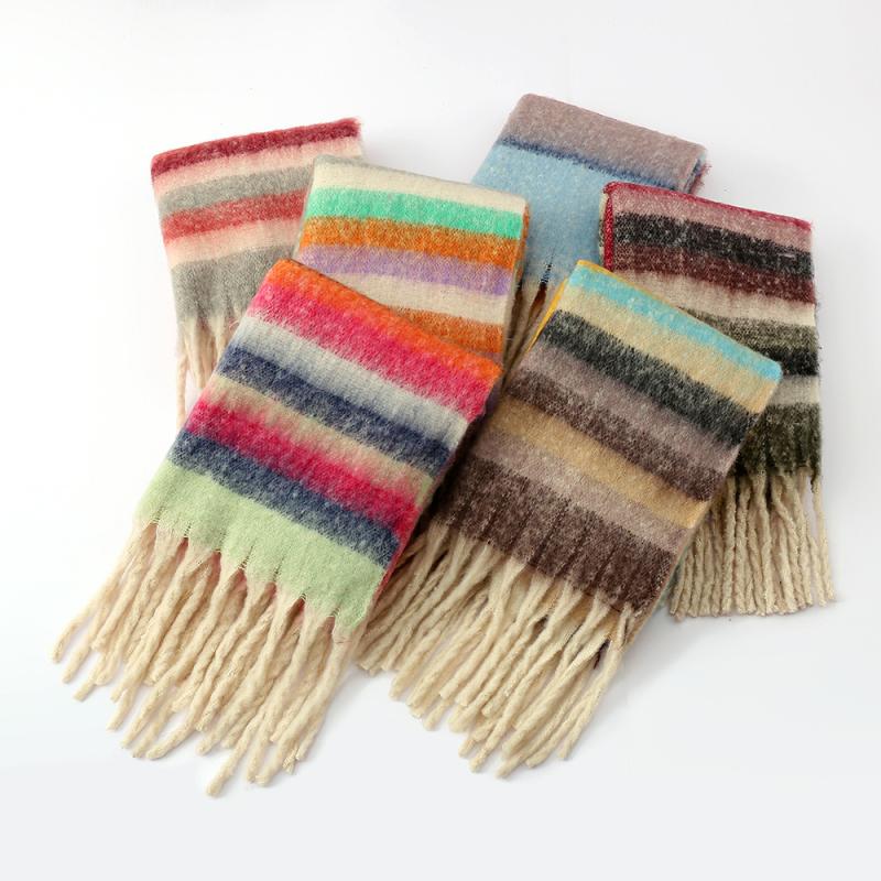 Gloves & Scarves |  Womens Stripe Tassel Scarf Accessories Gloves & Scarves