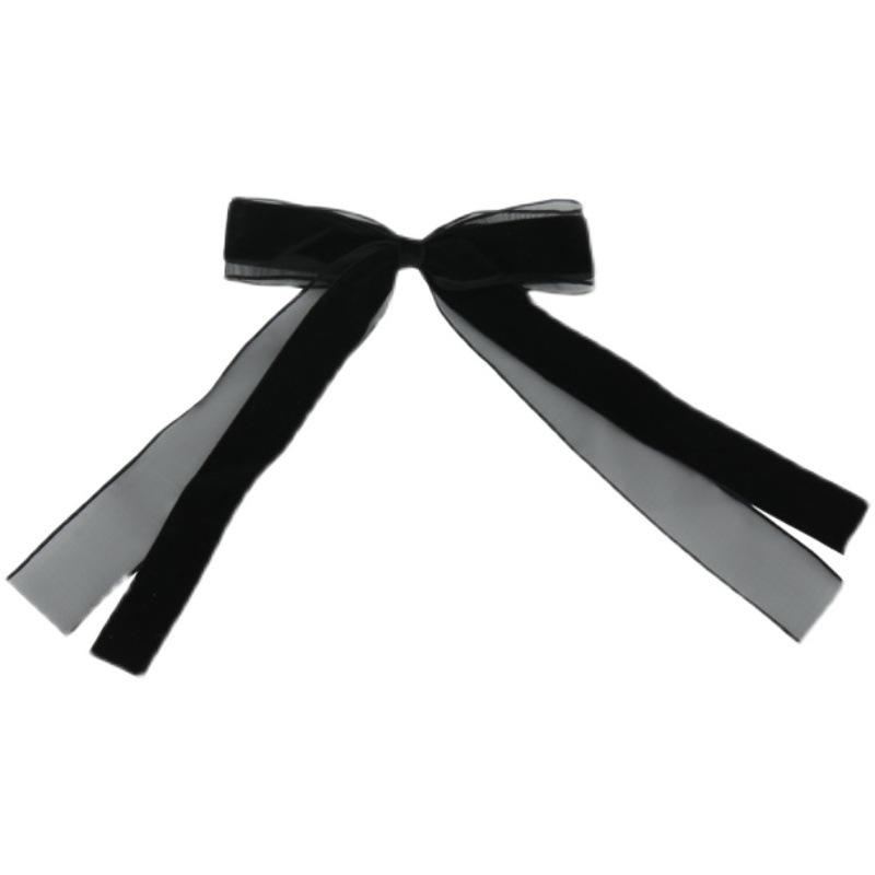 Hair Accessories |  Womens Bowknot Velvet Decor Hair Clip Accessories Black