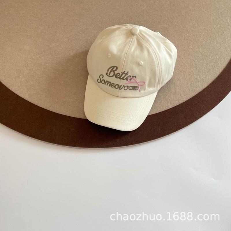 Hats |  Womens Bowknot Embroidery Baseball Cap Accessories Beige