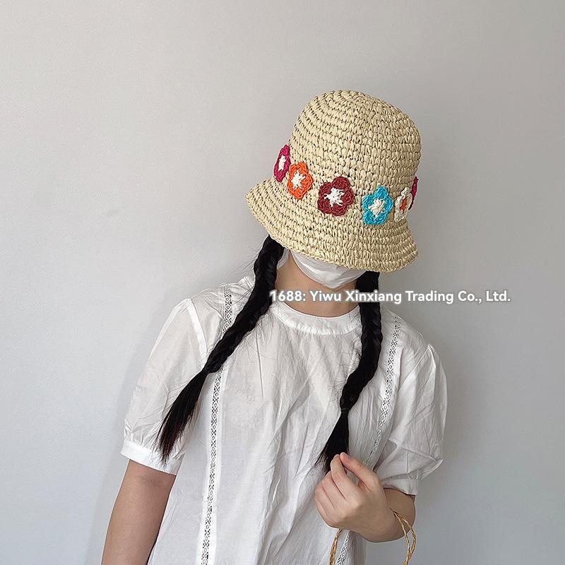 Hats |  Womens Floral Straw Hat Accessories Beige