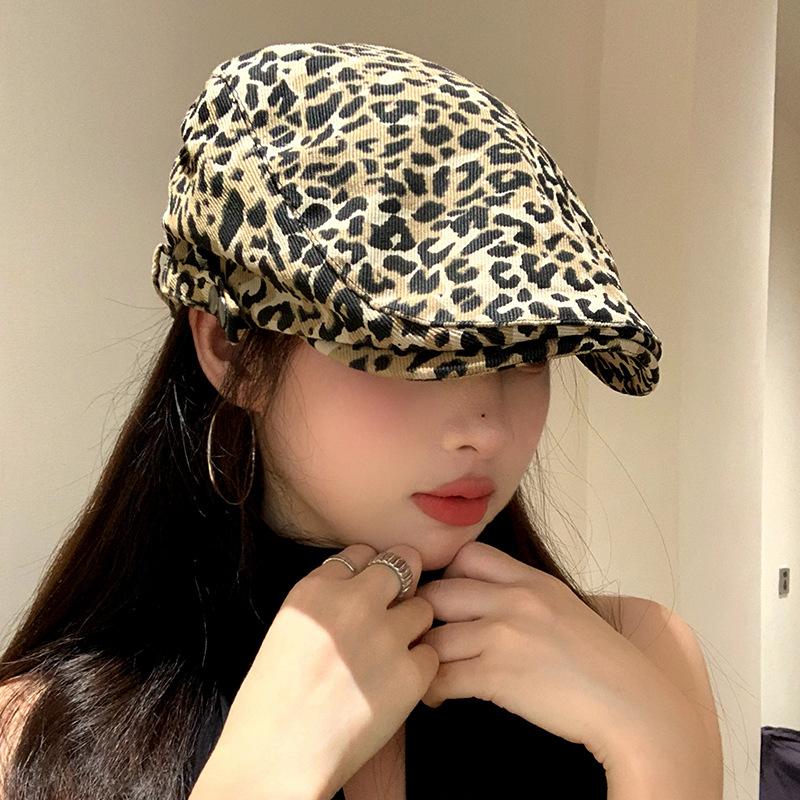 Hats |  Womens Leopard Print Beret Accessories Hats