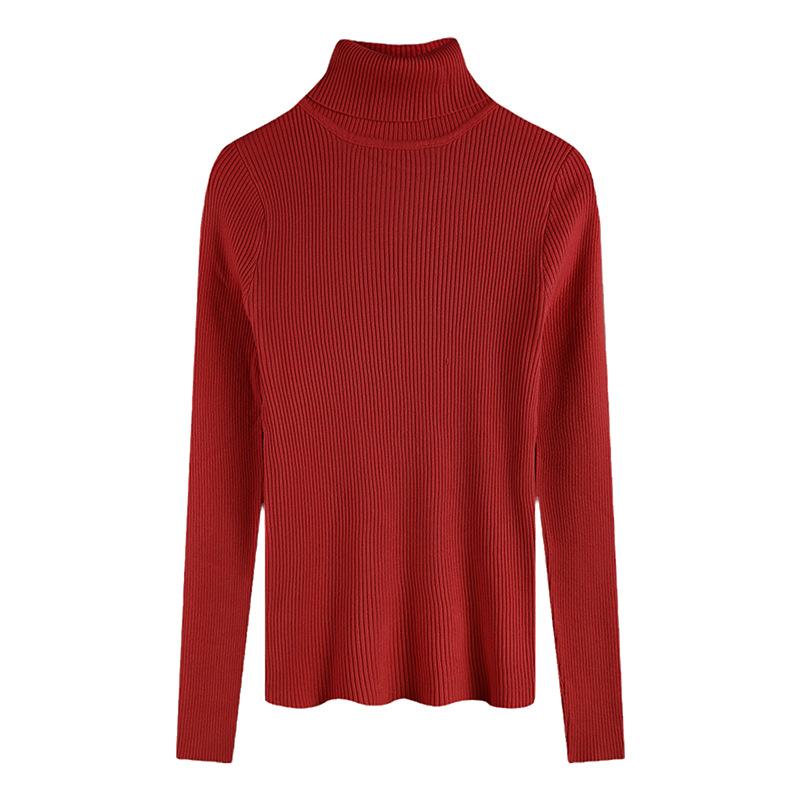 Knitwear |  Womens High Neck Solid Knitted Long Sleeve Top Clothing Knitwear