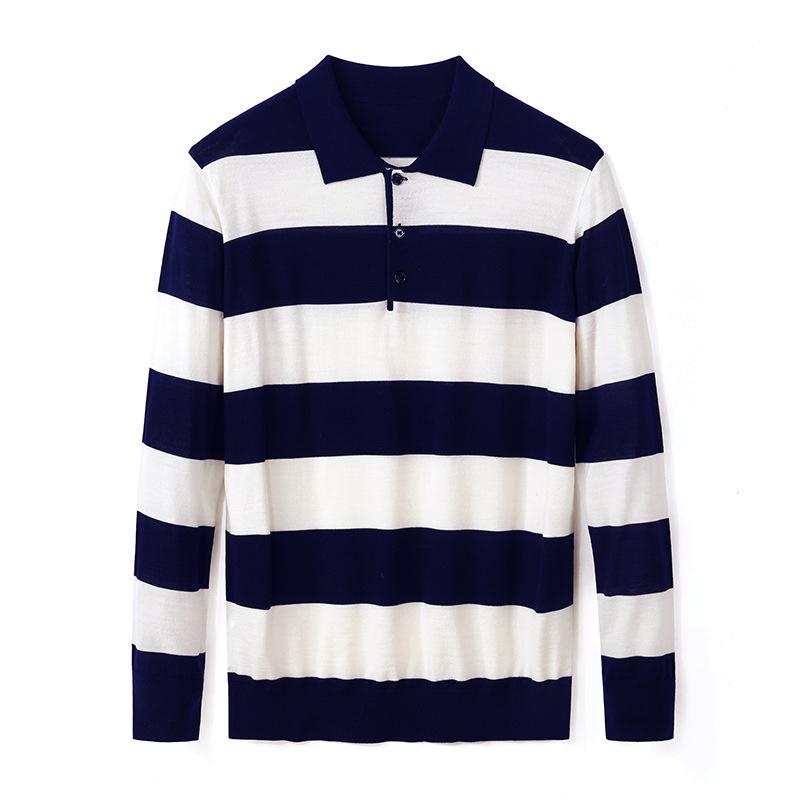 Knitwear |  Womens Knit Polo Striped Crop Long Sleeve Top Clothing Knitwear