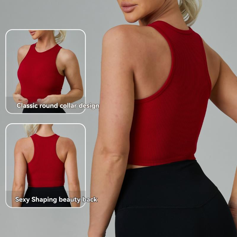 Knitwear |  Womens Knit Round Neckline Solid Crop Tank Top Clothing Knitwear