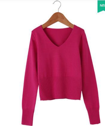 Knitwear |  Womens Knitted V-Neck Solid Long Sleeve Top Clothing Knitwear