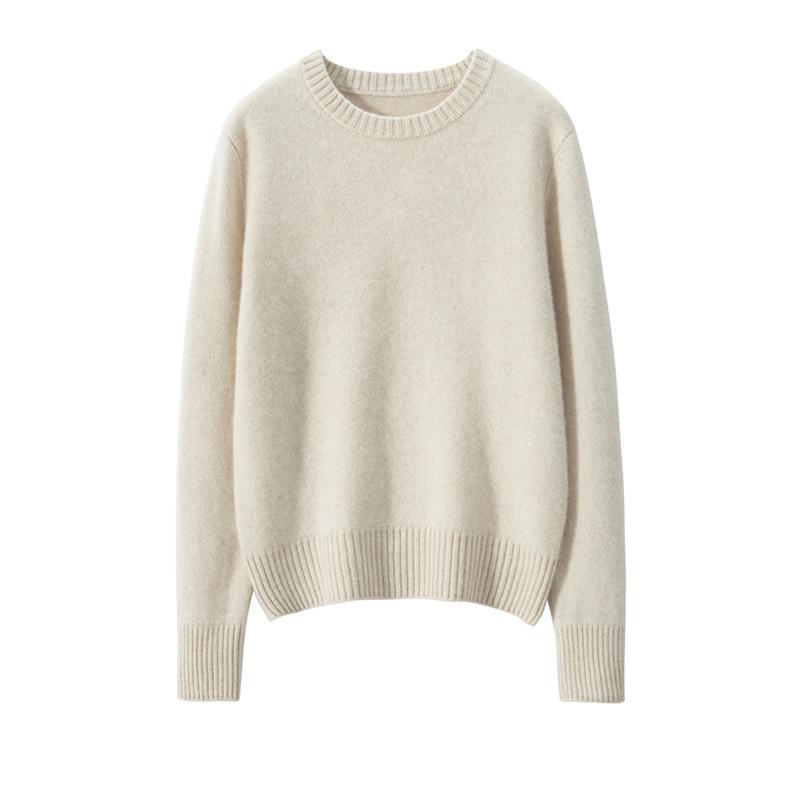 Knitwear |  Womens Knitted V-Neck Solid Oversized Sweater Clothing Beige