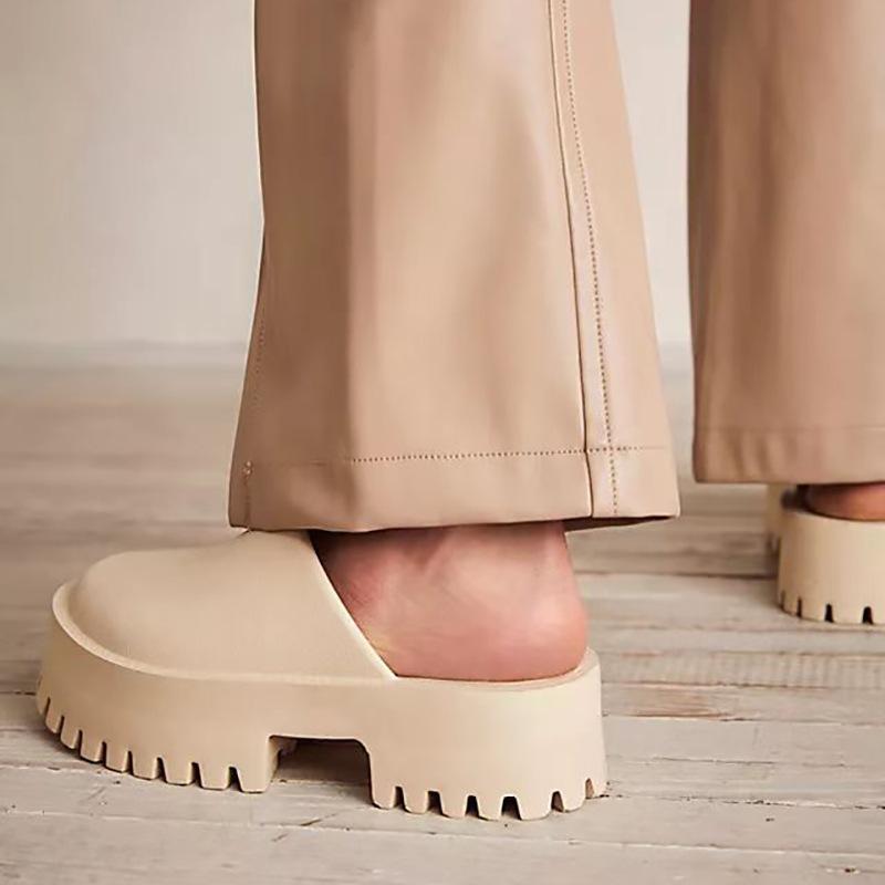 Loafers |  Womens Solid Chunky Heels Loafers Cream