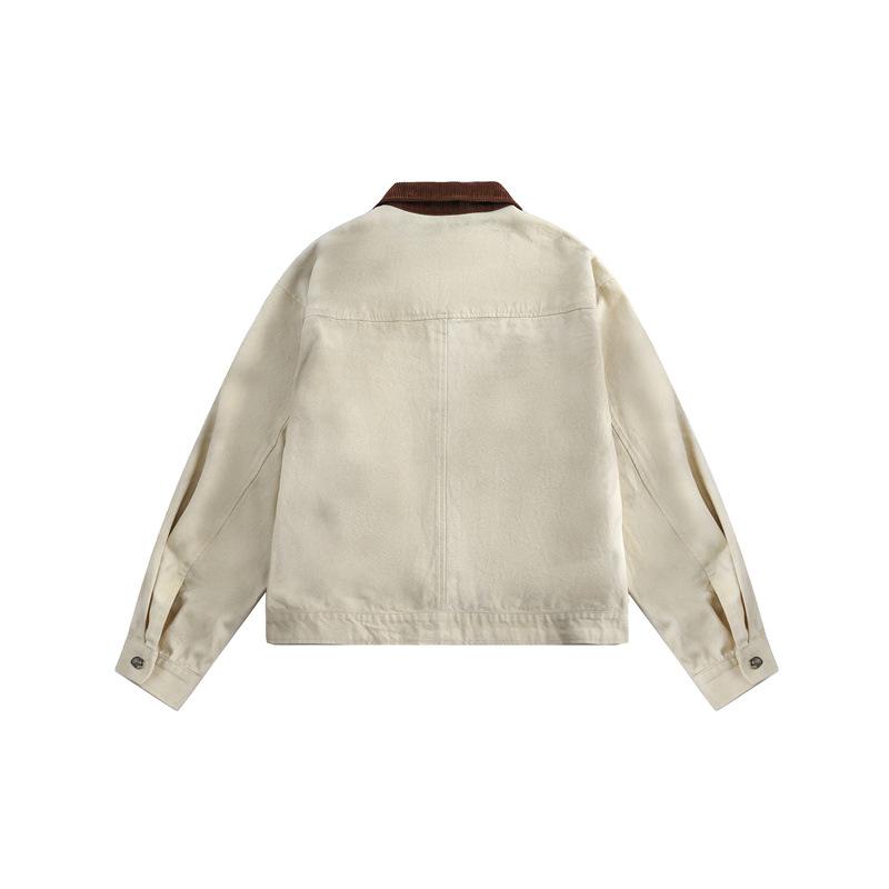 Outerwear |  Womens 100% Cotton Collar Contrasting Binding Pocket Shacket Clothing Khaki