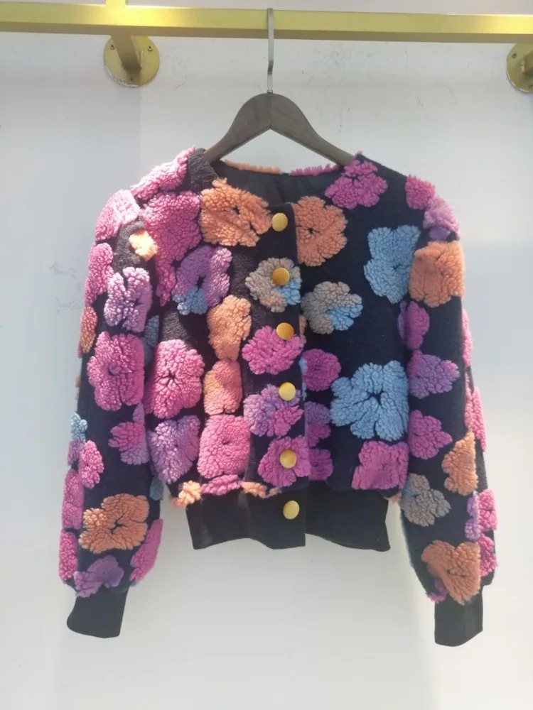 Outerwear |  Womens Chaleco Con Cremallera De Patrón Floral Con Cuello De Tortuga Clothing Multicolor