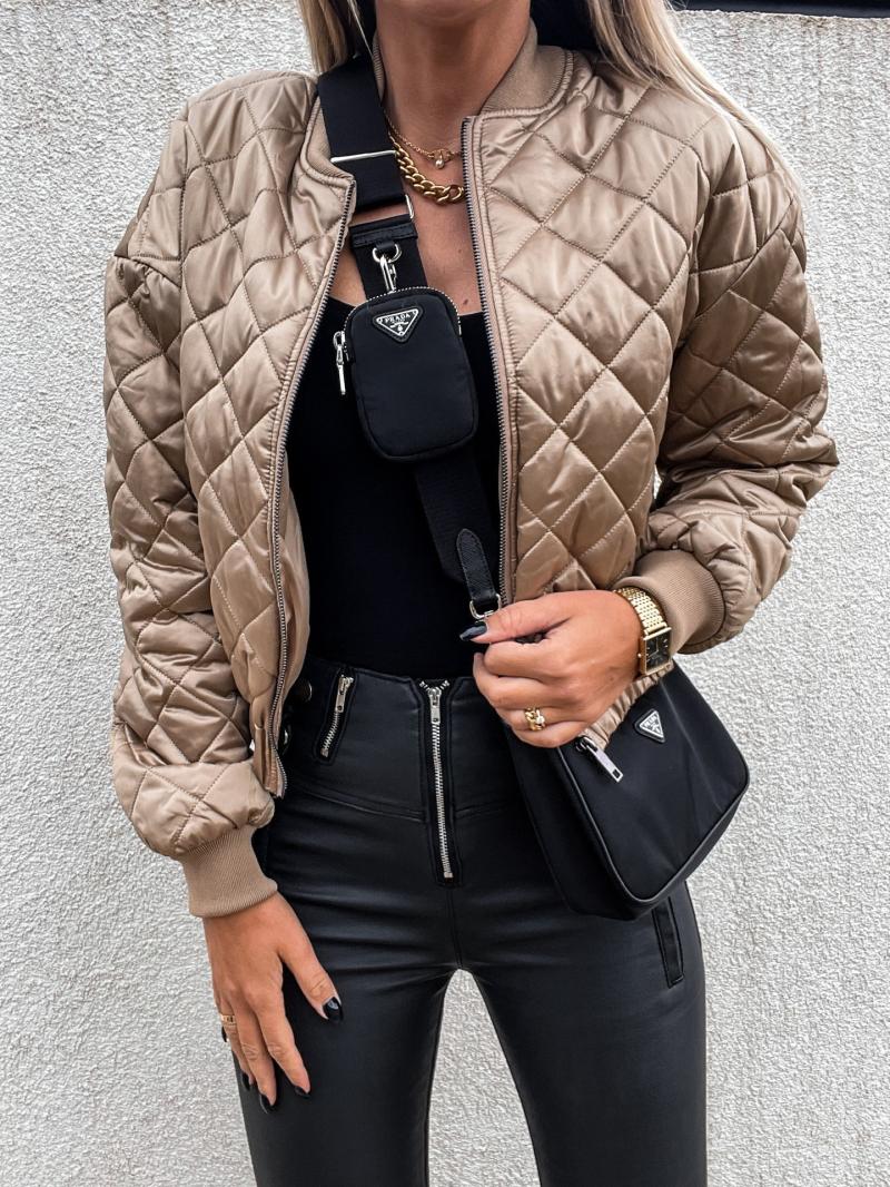 Outerwear |  Womens Chaqueta Acolchada Con Cremallera Clothing Bronceado