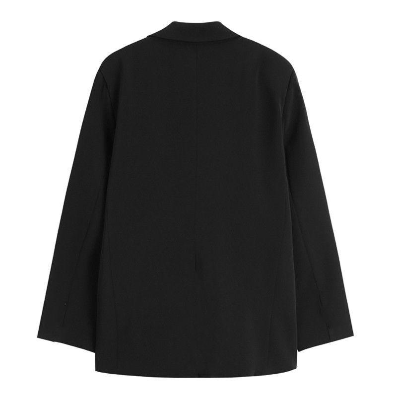 Outerwear |  Womens Collar Solid Pocket Blazer Clothing Black