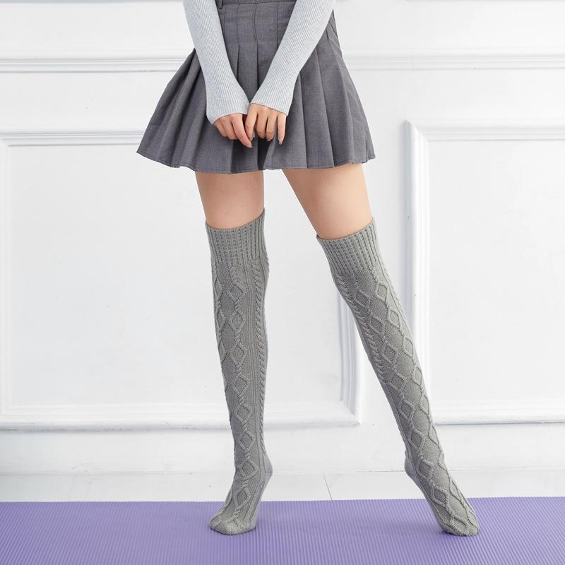 Socks & Tights |  Womens Cable Knit Over The Calf Socks Accessories Brown