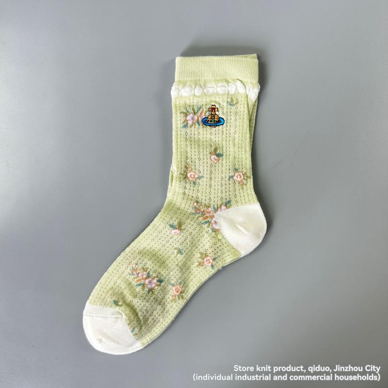 Socks & Tights |  Womens Floral Crew Socks Accessories Light Yellow