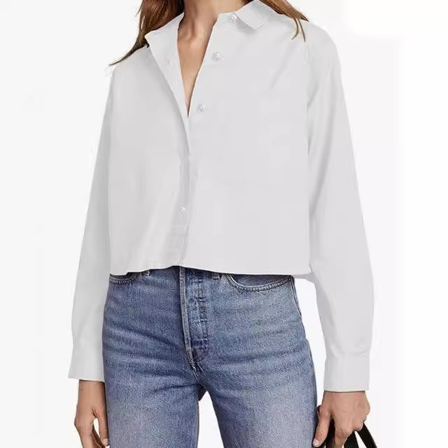 Tops |  Womens Collar Solid Pocket Long Sleeve Blouse Clothing Tops