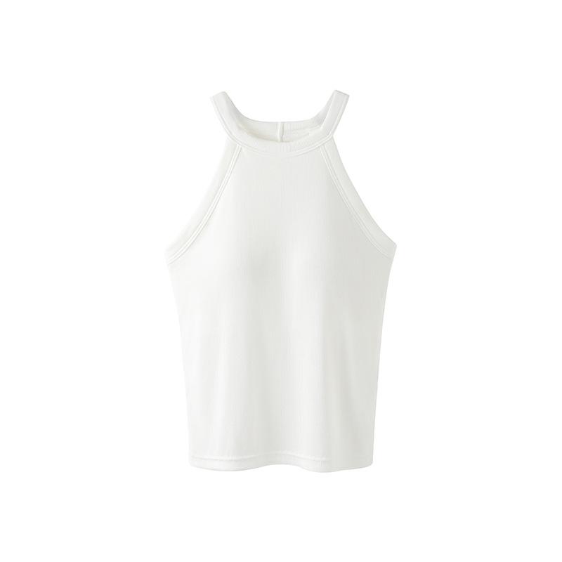 Tops |  Womens Cotton-Blend Round Neckline Solid Tank Top Clothing Tops