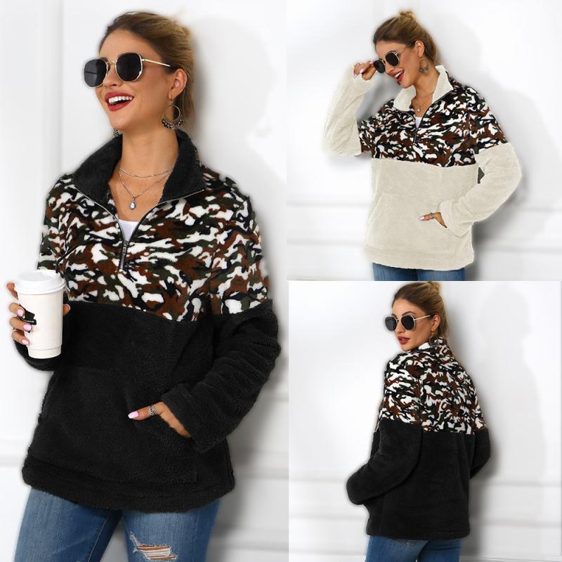 Tops |  Womens Fleece Collar Floral Cat Knotted Sweatshirt Clothing Coffee