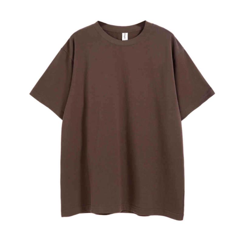 Tops |  Womens Jersey Round Neckline Mushroom Short Sleeve Top Clothing Brown