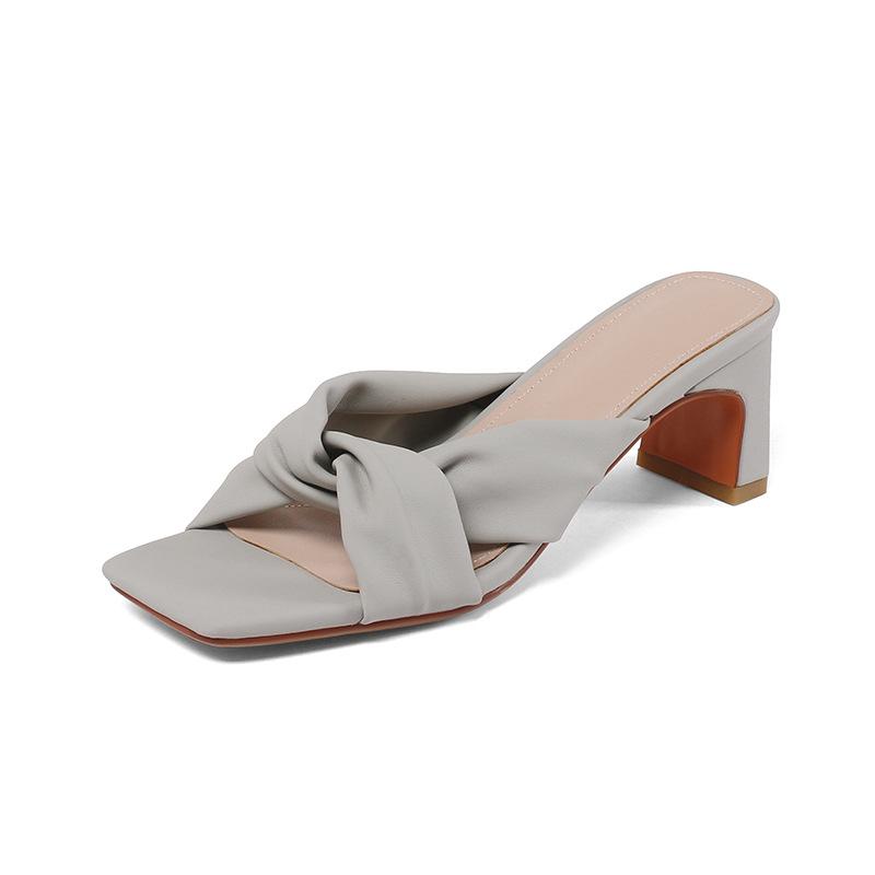 Sandals |  Womens Chunky Heeled Twist Sandals Sandals Sandals